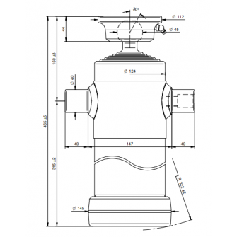 Teleskopski cilinder 5 stopenj 8 ton 1490 mm s kroglo 3094S